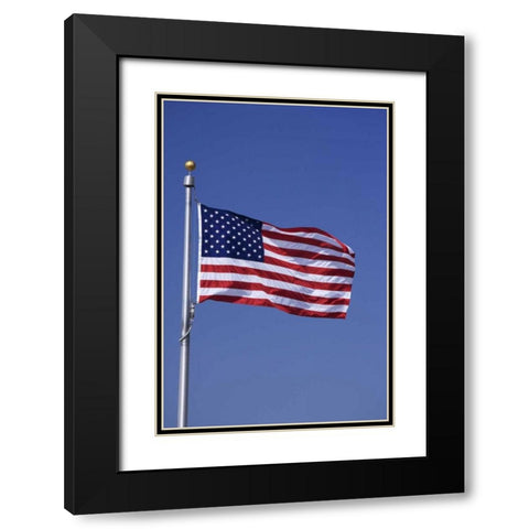 Washington DC, Washington Monument US flag Black Modern Wood Framed Art Print with Double Matting by Flaherty, Dennis