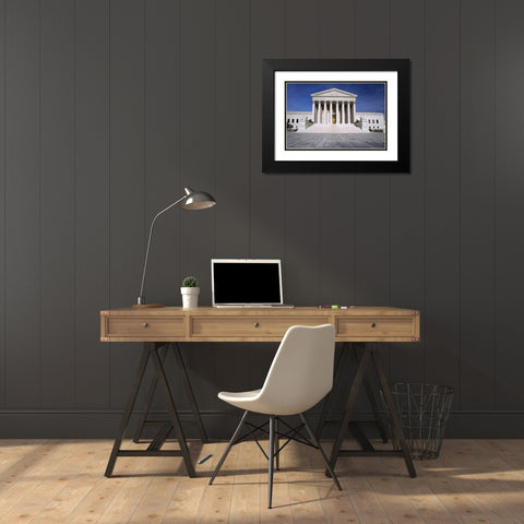 Washington, DC, Supreme Court Building Exterior Black Modern Wood Framed Art Print with Double Matting by Flaherty, Dennis