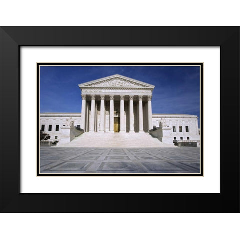 Washington, DC, Supreme Court Building Exterior Black Modern Wood Framed Art Print with Double Matting by Flaherty, Dennis