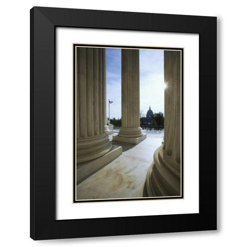 Washington DC, The Capitol Building Black Modern Wood Framed Art Print with Double Matting by Flaherty, Dennis