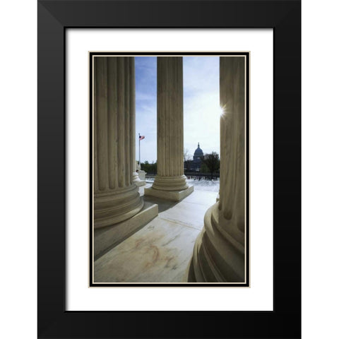 Washington DC, The Capitol Building Black Modern Wood Framed Art Print with Double Matting by Flaherty, Dennis