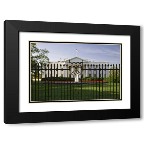 USA, Washington, DC -the Whitehouse Black Modern Wood Framed Art Print with Double Matting by Flaherty, Dennis