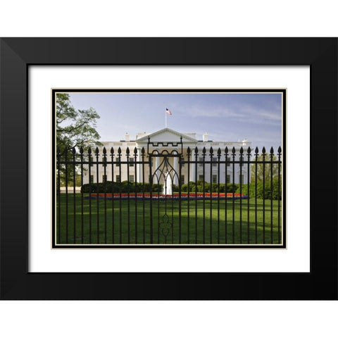 USA, Washington, DC -the Whitehouse Black Modern Wood Framed Art Print with Double Matting by Flaherty, Dennis