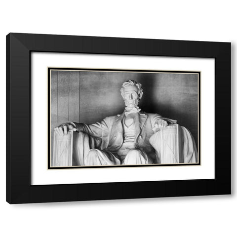 USA, Washington, DC Close-up of Lincoln Memorial Black Modern Wood Framed Art Print with Double Matting by Flaherty, Dennis