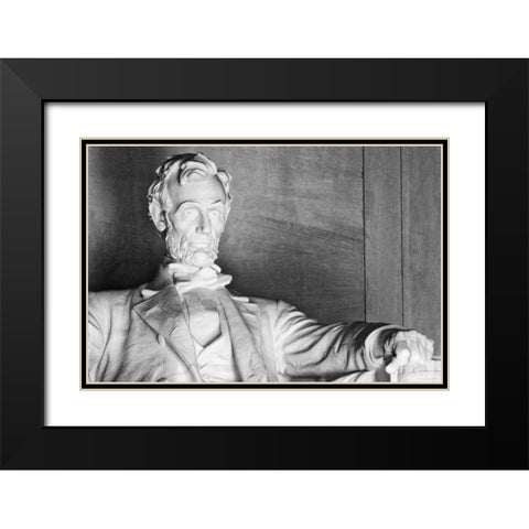 USA, Washington, DC Close-up of Lincoln Memorial Black Modern Wood Framed Art Print with Double Matting by Flaherty, Dennis