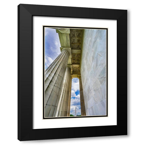 Tall white columns-Lincoln Memorial-Washington DC-Dedicated 1922 Black Modern Wood Framed Art Print with Double Matting by Perry, William