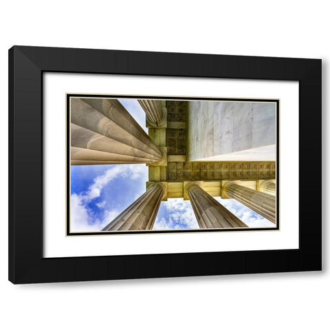 Tall white columns-Lincoln Memorial-Washington DC-Dedicated 1922 Black Modern Wood Framed Art Print with Double Matting by Perry, William