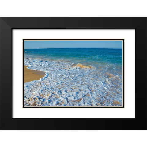 Florida-Surf on Beach Black Modern Wood Framed Art Print with Double Matting by Miller, Anna