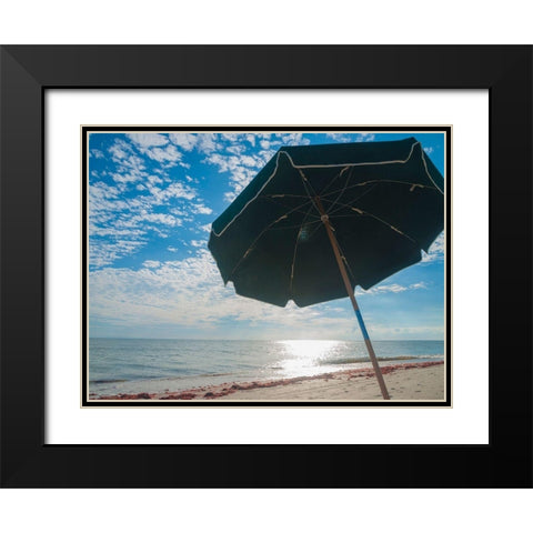 Beach Umbrella-Sanibel Island-Florida-USA Black Modern Wood Framed Art Print with Double Matting by Miller, Anna
