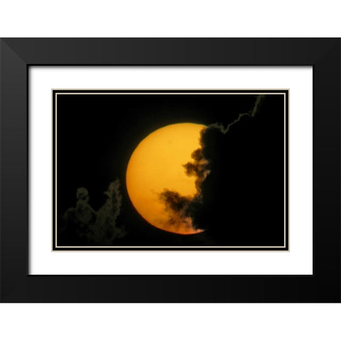 FL, Fort De Soto Park Dark clouds at sunset Black Modern Wood Framed Art Print with Double Matting by Morris, Arthur