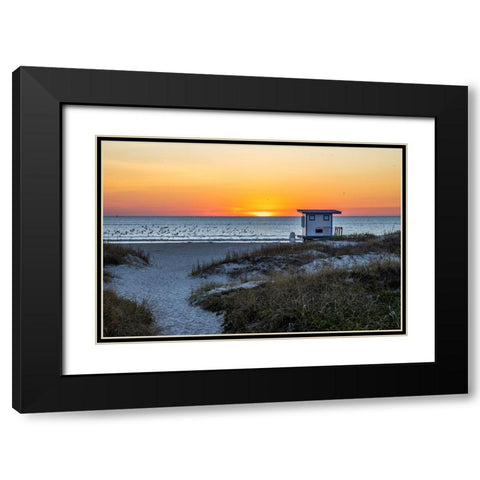 USA-Florida-Port Canaveral-Sunrise over the Atlantic Black Modern Wood Framed Art Print with Double Matting by Looney, Hollice
