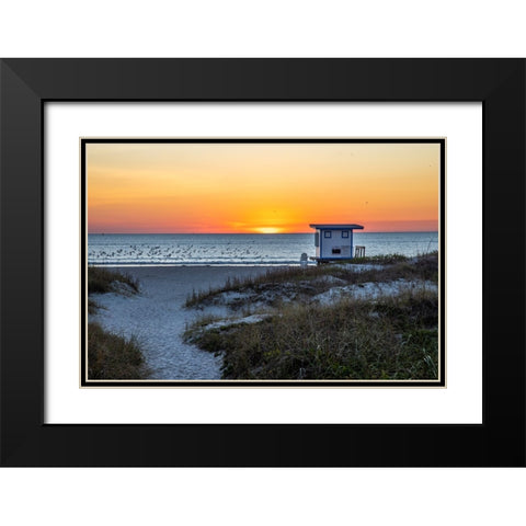 USA-Florida-Port Canaveral-Sunrise over the Atlantic Black Modern Wood Framed Art Print with Double Matting by Looney, Hollice