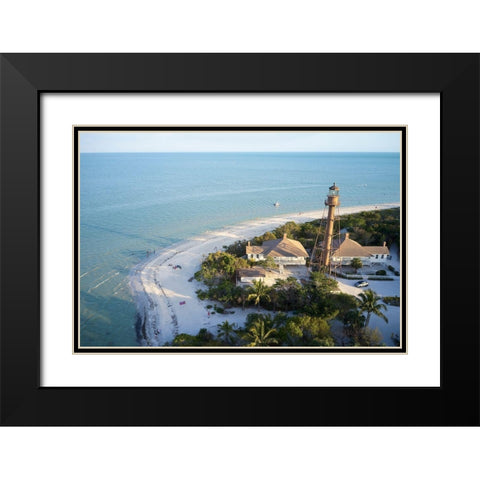 The Sanibel Island Light or Point Ybel Light was one of the first lighthouses on Floridas Gulf Coast Black Modern Wood Framed Art Print with Double Matting by Buhl, Karl