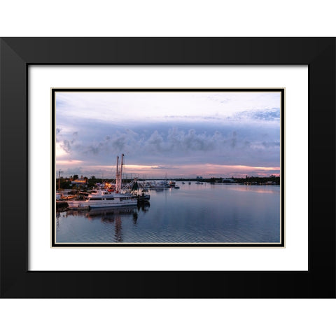 Looking out of the Key West Express shuttle over Fort Myers waterway of the Gulf of Mexico Black Modern Wood Framed Art Print with Double Matting by Haddad, Sheila