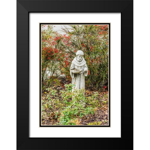 St. Francis statue- Saint Augustine- Florida. Founded 1565 Black Modern Wood Framed Art Print with Double Matting by Perry, William