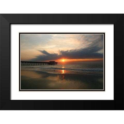 Sunrise on Atlantic Beach Black Modern Wood Framed Art Print with Double Matting by Miller, Anna