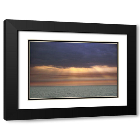 Sunrise on Tybee Island Beach-Georgia-USA Black Modern Wood Framed Art Print with Double Matting by Miller, Anna