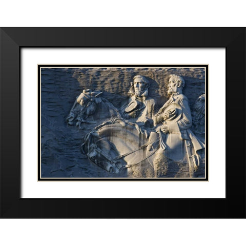 GA, Atlanta Carving on Stone Mountain Black Modern Wood Framed Art Print with Double Matting by Flaherty, Dennis