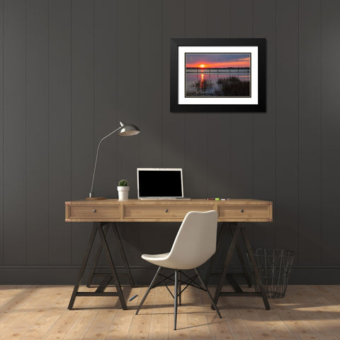 USA-Georgia-Jekyll Island-Sunset on Jekyll Island Black Modern Wood Framed Art Print with Double Matting by Looney, Hollice