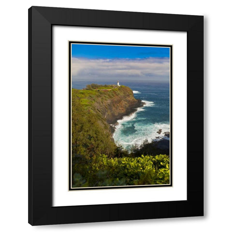 HI, Kauai Kilauea Lighthouse Black Modern Wood Framed Art Print with Double Matting by Lord, Fred