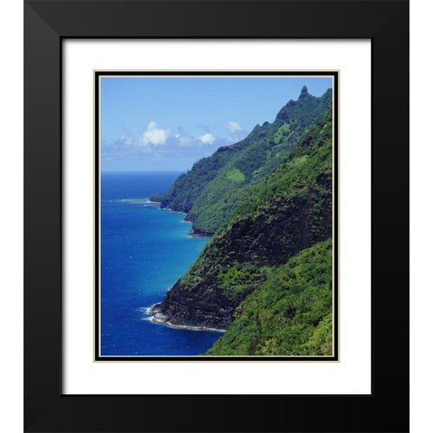 Hawaii, Kauai The Na Pali coast Black Modern Wood Framed Art Print with Double Matting by Talbot Frank, Christopher