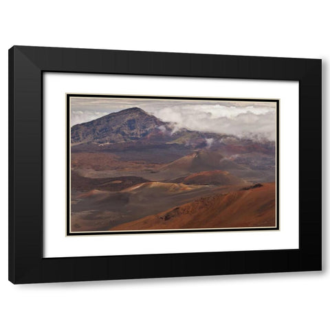 Hawaii, Maui, Haleakala NP Mountain Scenic Black Modern Wood Framed Art Print with Double Matting by Illg, Cathy and Gordon