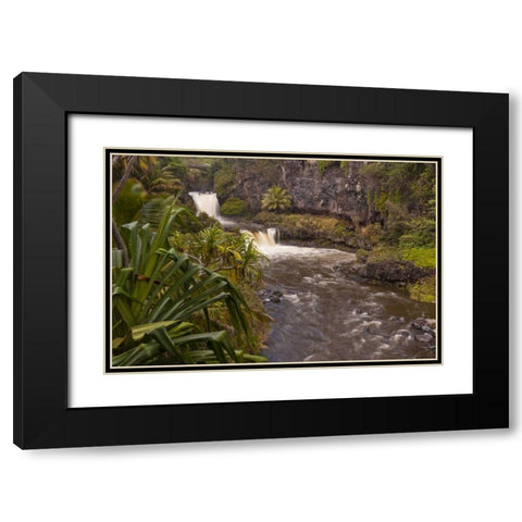 HI, Maui, Haleakala NP, Seven Sacred Pools Black Modern Wood Framed Art Print with Double Matting by Illg, Cathy and Gordon
