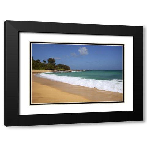 USA, Hawaii, Kauai Scenic of Secret Beach Black Modern Wood Framed Art Print with Double Matting by Flaherty, Dennis