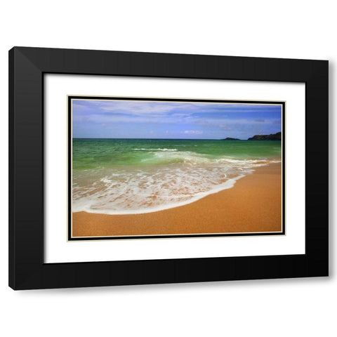 USA, Hawaii, Kauai Scenic of Secret Beach Black Modern Wood Framed Art Print with Double Matting by Flaherty, Dennis