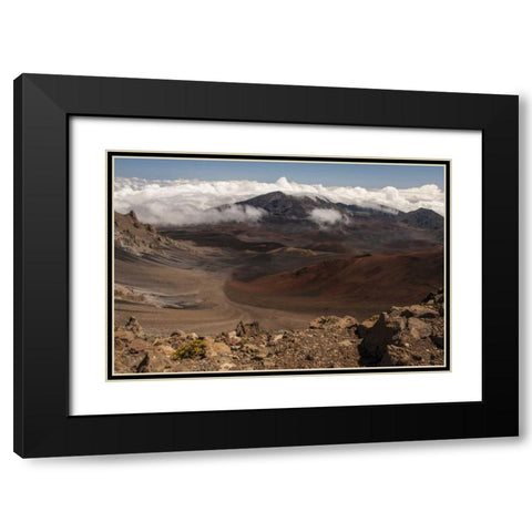 Hawaii, Maui, Haleakala NP Overview of park Black Modern Wood Framed Art Print with Double Matting by Illg, Cathy and Gordon
