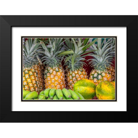 Fresh fruit at the market-Kauai-Hawaii-USA Black Modern Wood Framed Art Print with Double Matting by Engelbrecht, Jim