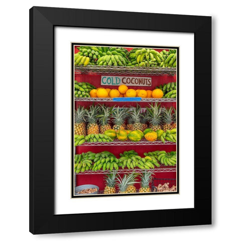 Fresh fruit at the market-Kauai-Hawaii-USA Black Modern Wood Framed Art Print with Double Matting by Engelbrecht, Lisa S.