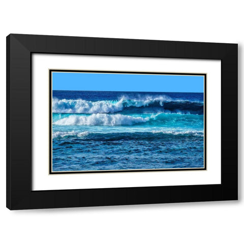 Maui Waves Black Modern Wood Framed Art Print with Double Matting by Engelbrecht, Lisa S.