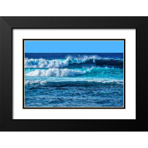 Maui Waves Black Modern Wood Framed Art Print with Double Matting by Engelbrecht, Lisa S.