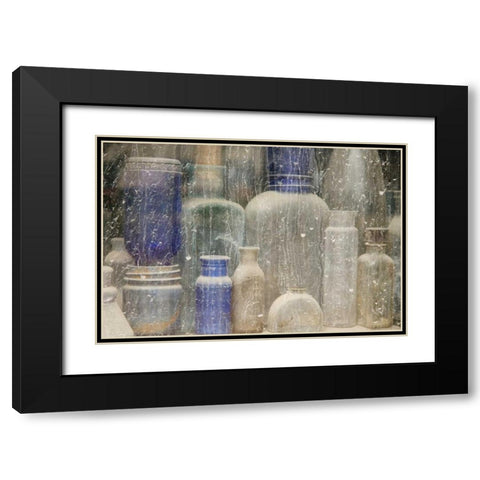 Idaho, Idaho City Dusty bottles in window Black Modern Wood Framed Art Print with Double Matting by Paulson, Don