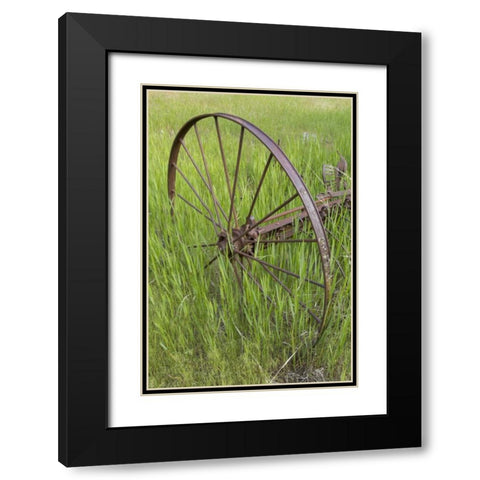 Idaho Abandoned farm equipment Black Modern Wood Framed Art Print with Double Matting by Grall, Don