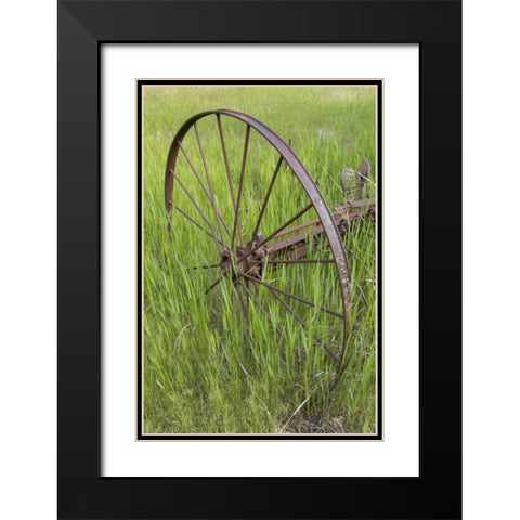 Idaho Abandoned farm equipment Black Modern Wood Framed Art Print with Double Matting by Grall, Don