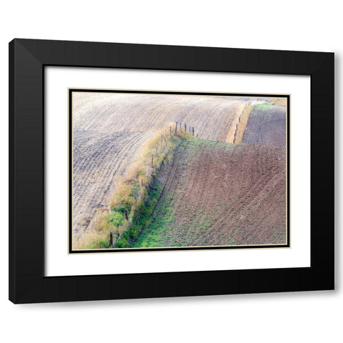 Idaho-fence line and rolling hills near Cottonwood Highway 95 Black Modern Wood Framed Art Print with Double Matting by Gulin, Sylvia