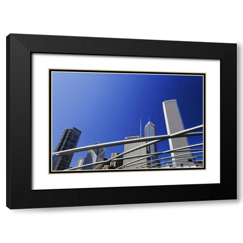 IL, Chicago Pipes over Jay Pritzker Pavilion Black Modern Wood Framed Art Print with Double Matting by Flaherty, Dennis