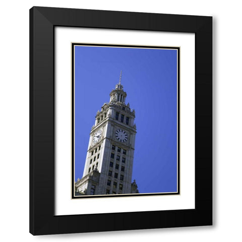 USA, Illinois, Chicago Top of Wrigley Building Black Modern Wood Framed Art Print with Double Matting by Flaherty, Dennis