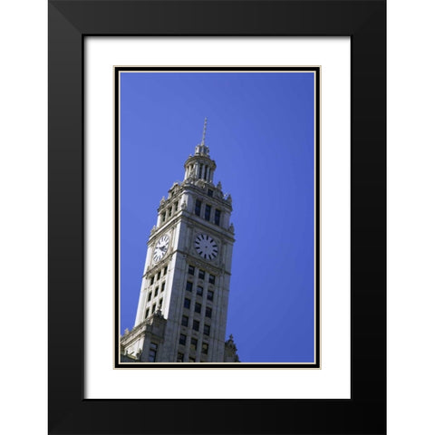 USA, Illinois, Chicago Top of Wrigley Building Black Modern Wood Framed Art Print with Double Matting by Flaherty, Dennis