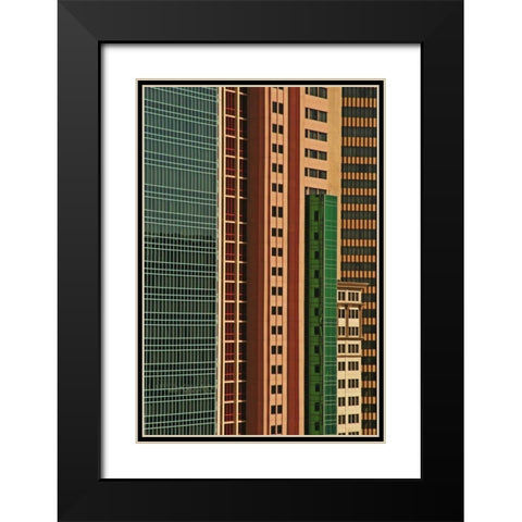 Nevada, Las Vegas Colorful building exterior Black Modern Wood Framed Art Print with Double Matting by Flaherty, Dennis