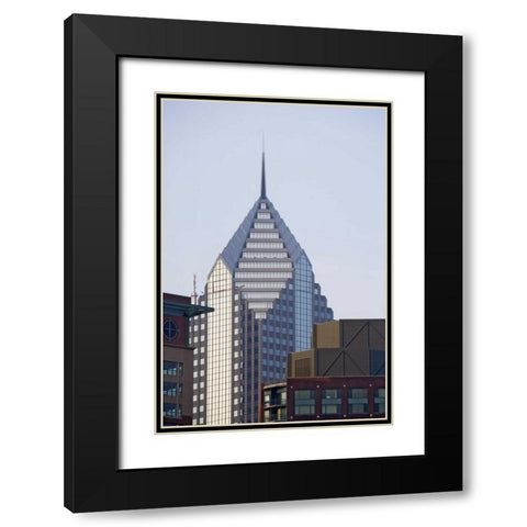 Illinois, Chicago Skyscrapers in downtown Black Modern Wood Framed Art Print with Double Matting by Flaherty, Dennis