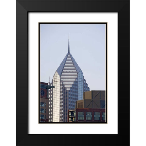 Illinois, Chicago Skyscrapers in downtown Black Modern Wood Framed Art Print with Double Matting by Flaherty, Dennis