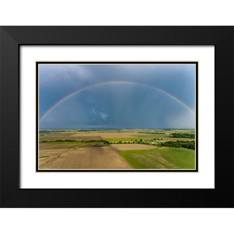 Rainbow after storm-Marion County-Illinois Black Modern Wood Framed Art Print with Double Matting by Day, Richard and Susan