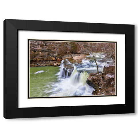 Cataract Falls Lieber State Recreation Area-Indiana Black Modern Wood Framed Art Print with Double Matting by Day, Richard and Susan