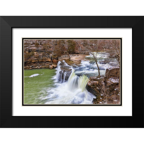 Cataract Falls Lieber State Recreation Area-Indiana Black Modern Wood Framed Art Print with Double Matting by Day, Richard and Susan