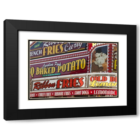 Indiana, Indianapolis Food vendor signs Black Modern Wood Framed Art Print with Double Matting by Kaveney, Wendy