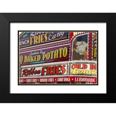 Indiana, Indianapolis Food vendor signs Black Modern Wood Framed Art Print with Double Matting by Kaveney, Wendy