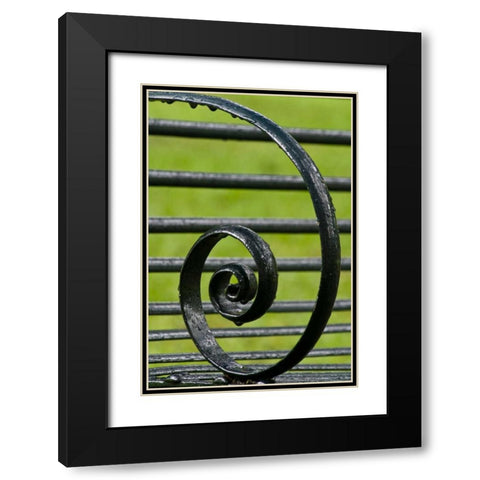 Louisiana, Vacherie Iron bench spiral Black Modern Wood Framed Art Print with Double Matting by Kaveney, Wendy